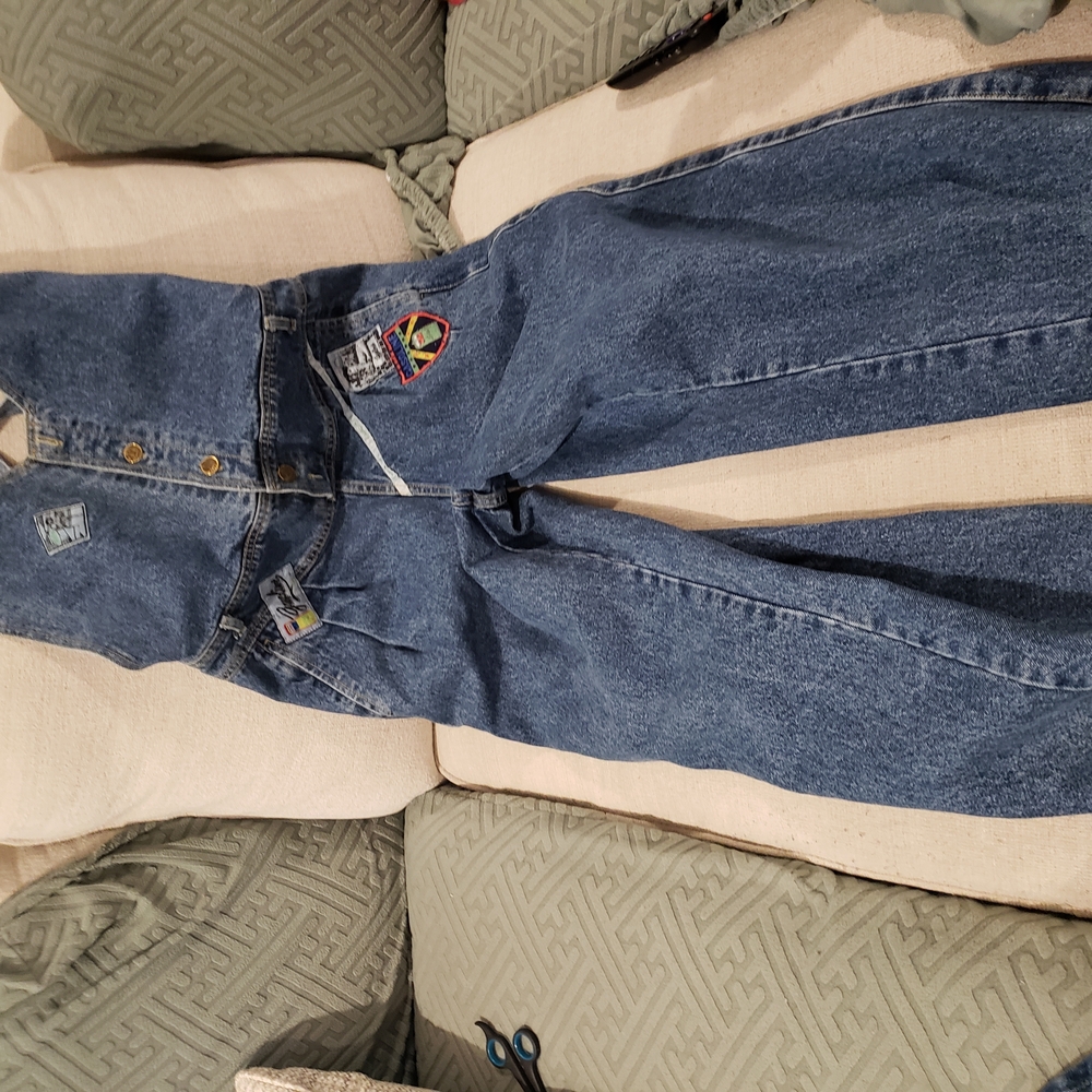 Blue Denim Overalls with Classic Straight-Leg Cut